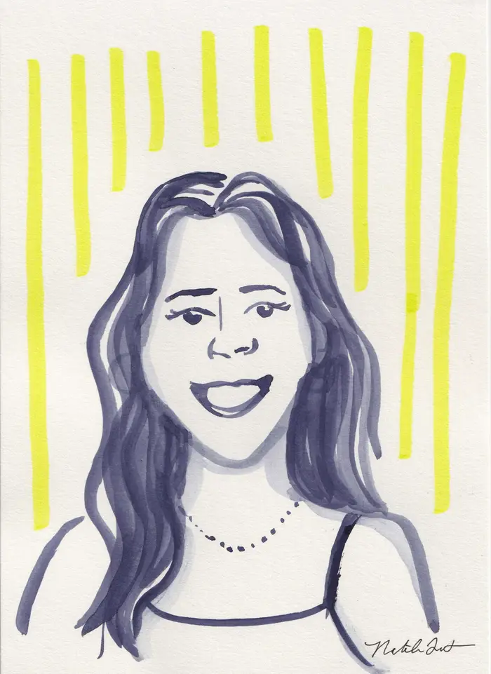 Black-and-white guest portrait, girl